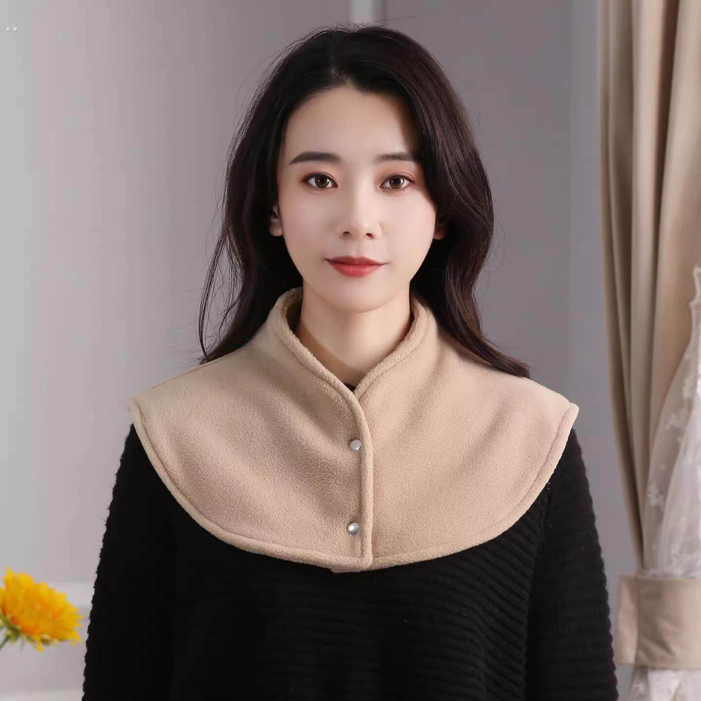 保暖护肩百搭假领子女睡觉保颈椎穿空调房坎肩大衣领绒内搭围脖套