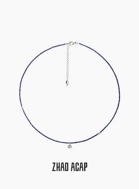 ZHAO ACAP原创设计一颗花椒青金石算盘珠花椒925银极细锁骨链