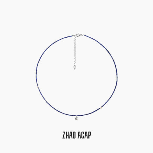 ZHAO ACAP原创设计一颗花椒青金石算盘珠花椒925银极细锁骨链