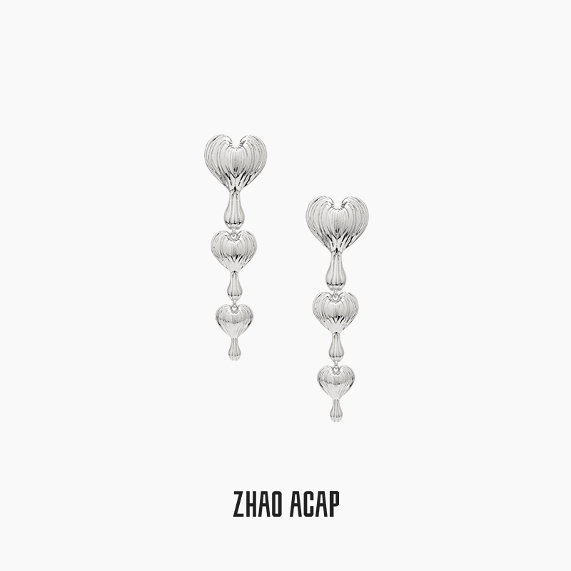 ZHAO ACAP原创设计三枚荷包牡丹耳坠耳环