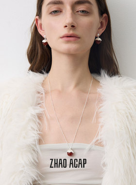 ZHAO ACAP原创设计莳萝红玛瑙耳钉项链