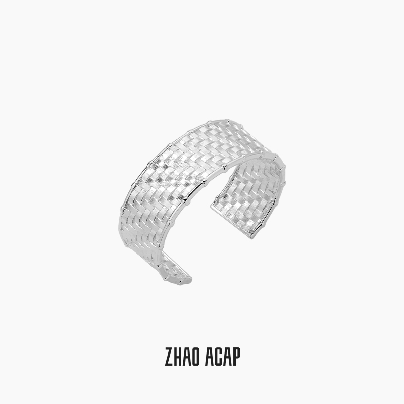 ZHAO ACAP原创设计竹编手镯开口可调节镯子