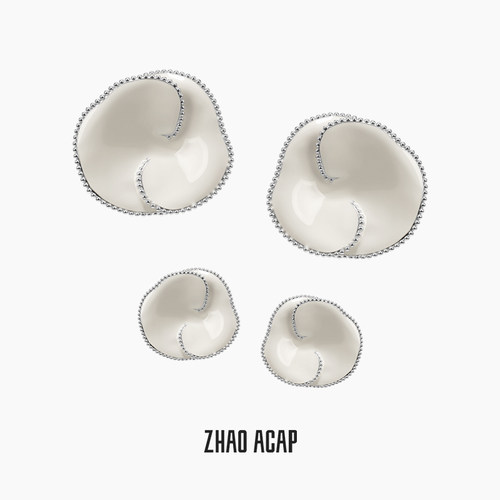 ZHAO ACAP原创设计虎刺梅白珐琅耳钉高级感耳环小花耳饰女