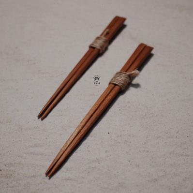 手工木作日式筷柚木黑胡桃无漆无蜡尖头天然木筷小众木器/雾霾山