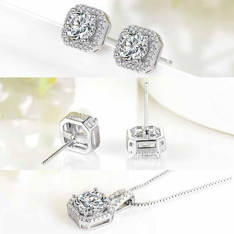 铜镶锆石直播首饰套装公主方包项