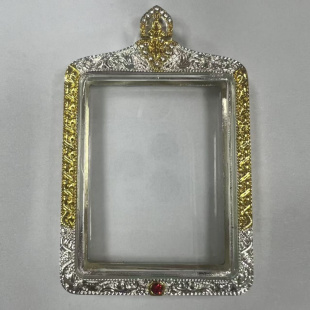 外壳吊坠玻璃盖板唐卡壳子圆单双面金色复古壳唐卡壳子防水