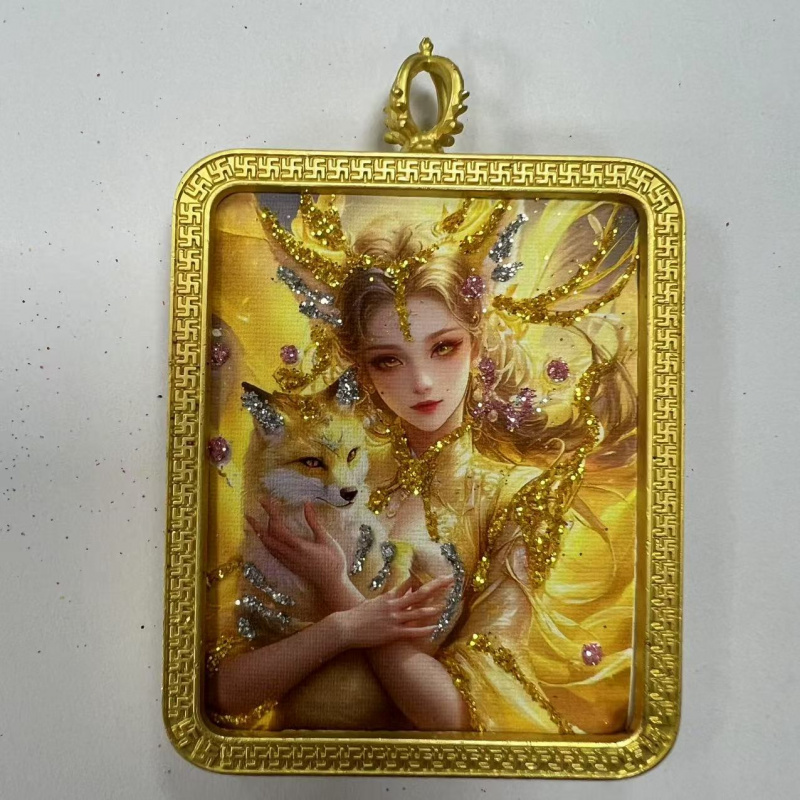 手绘描金彩晶唐卡拉萨饰品乌盒吊