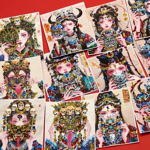 手绘唐卡彩金画芯名族风画布前世