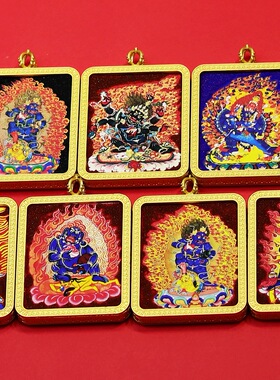 黑财神手工矿砂六臂大黑天藏传唐