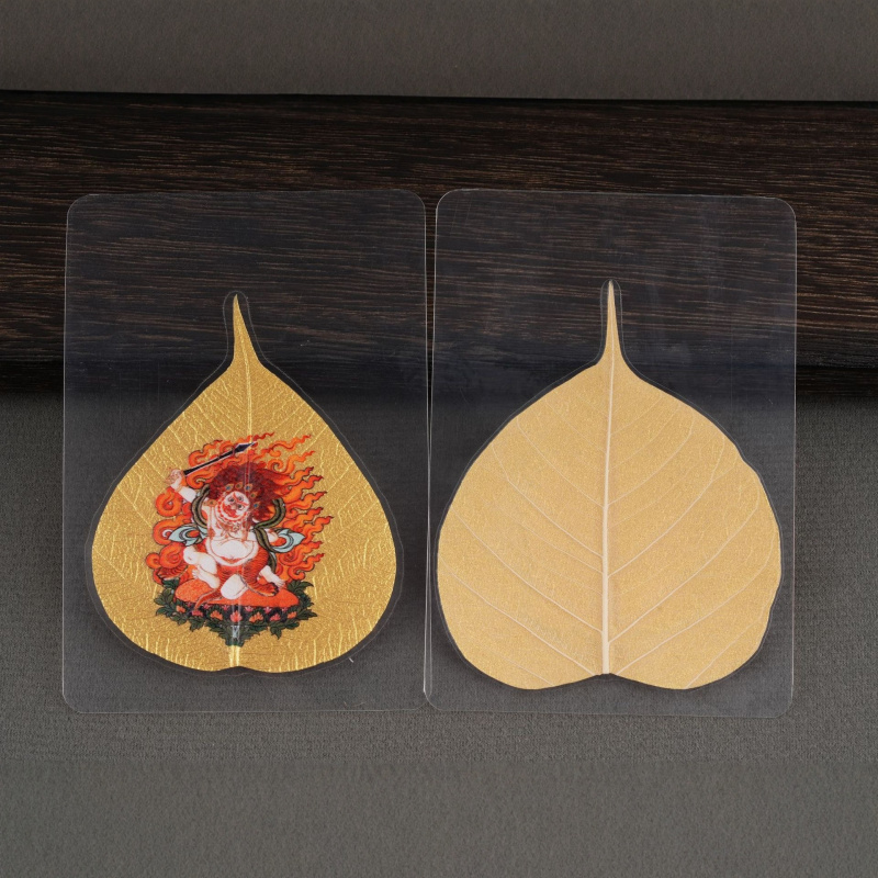 天然菩提叶五爷药师佛像绿度母白