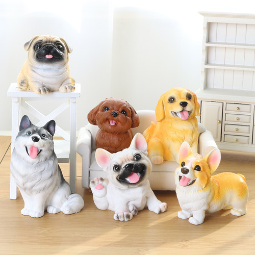 可爱小狗仿真柯基二哈金毛公仔