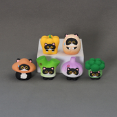 创意蔬菜猫咪小摆件有趣搞怪沙雕玩偶工位汽车解压装 饰品生日礼物