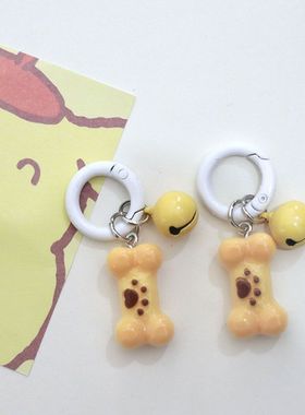 可爱趣味书包ins闺蜜钥匙扣食玩情侣挂饰饼干仿百搭骨头挂件猫爪