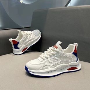 厚底男鞋透气老爹网夏季新款男国潮百搭运动休闲鞋鞋子跑步小白鞋