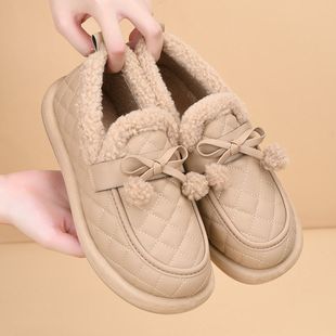 北京豆豆新款保暖棉鞋鞋冬季韩版防滑女棉鞋2026加厚妈妈加绒时尚