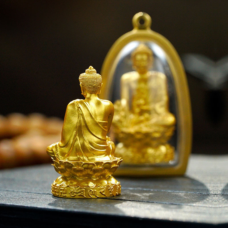 药师佛十二生肖迷你小佛像西藏擦擦盒子吊坠佛牌项链金像挂链包壳