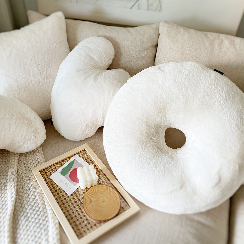 ins风长条型睡觉夹腿女生白色兔毛抱H枕床头陪睡靠枕沙发床上靠垫,居家布艺,靠垫/抱枕,淘宝优惠券,粉丝福利购,淘宝优惠卷