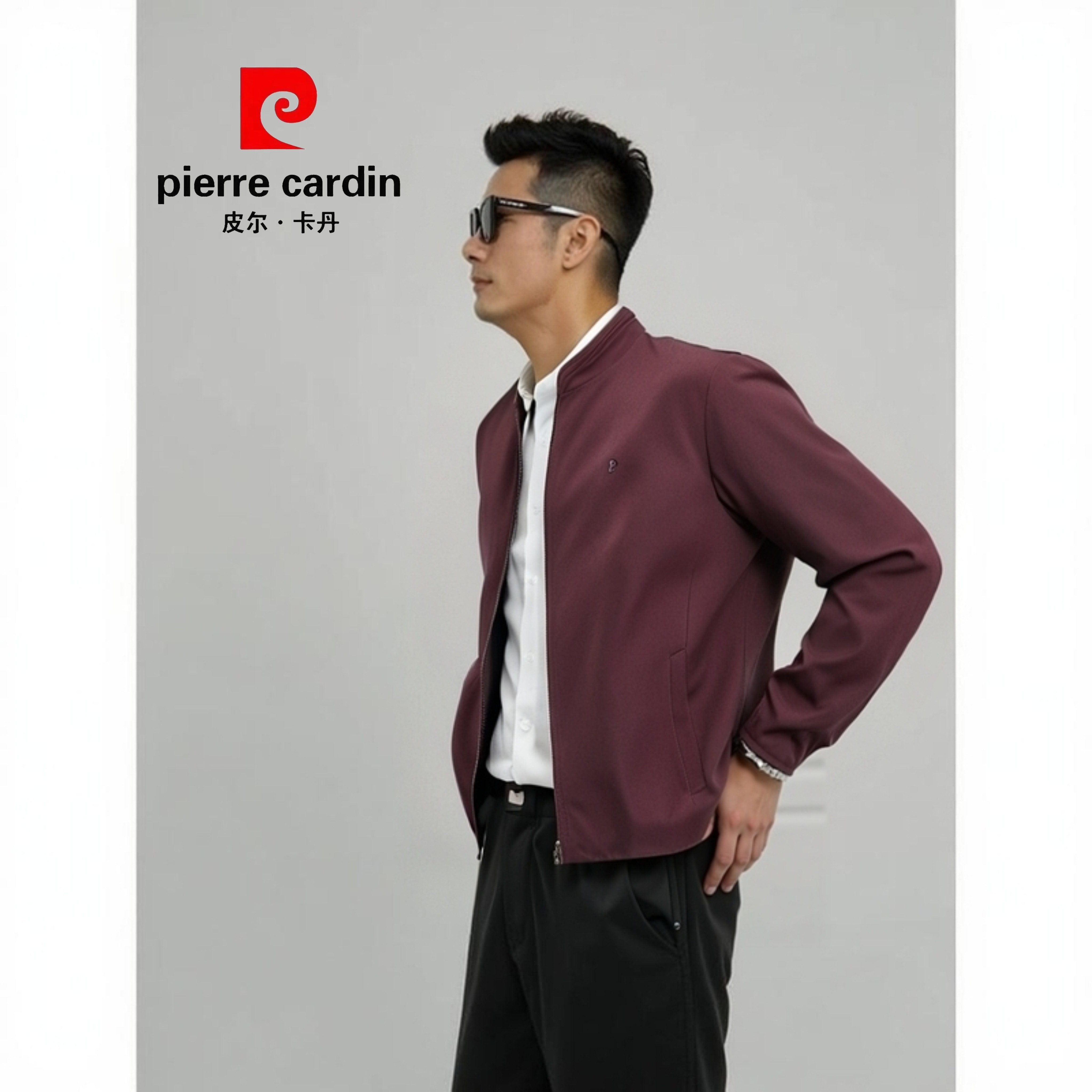 皮尔卡丹2026春秋新款男士立领夹克外套春秋高端商务行政上衣抗皱