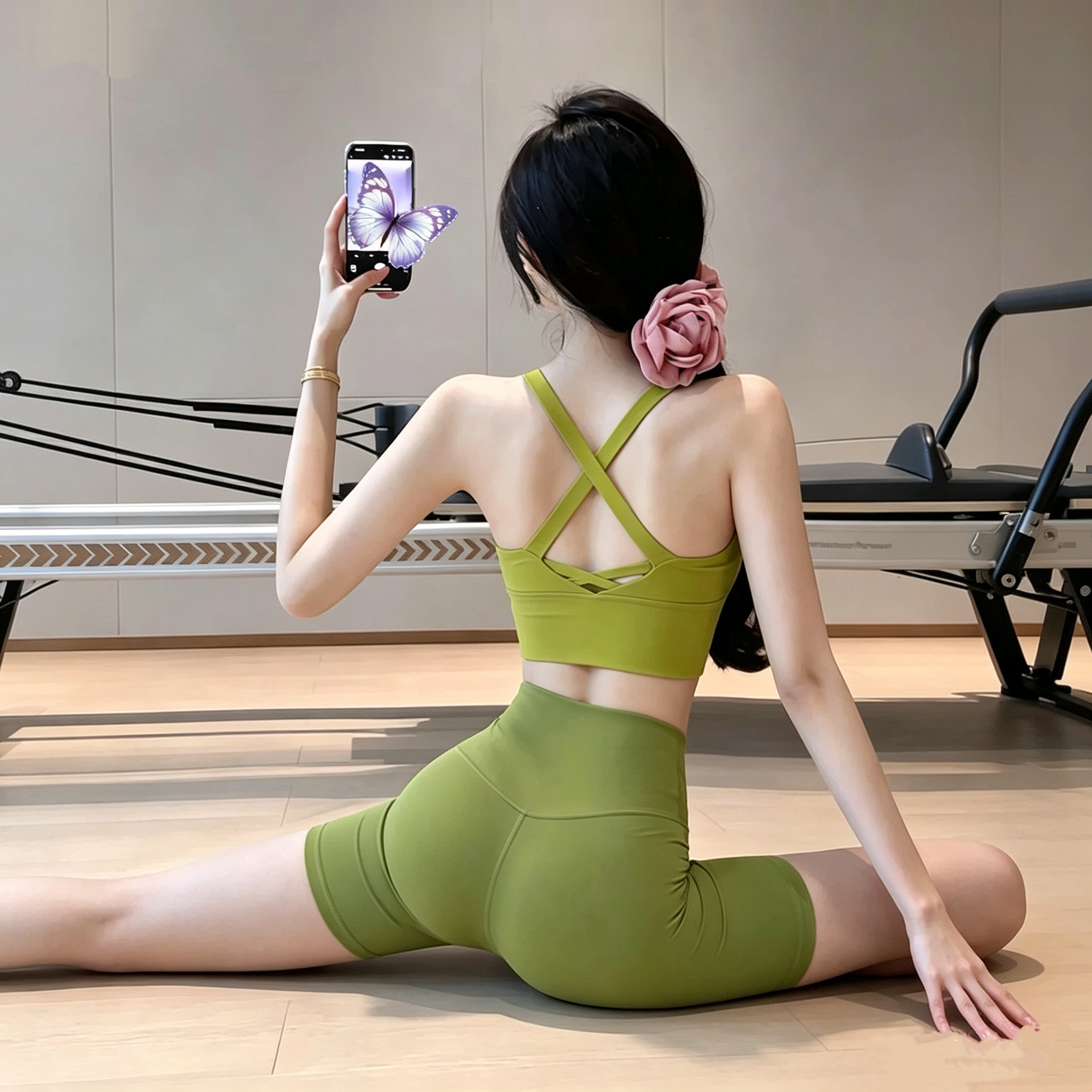 健身文胸女一体式运动内衣高强度美背防震收副乳速干瑜伽背心