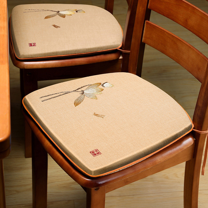 速发新中式餐桌椅子家子马蹄实高档防滑梯形餐椅垫垫用垫木椅坐垫