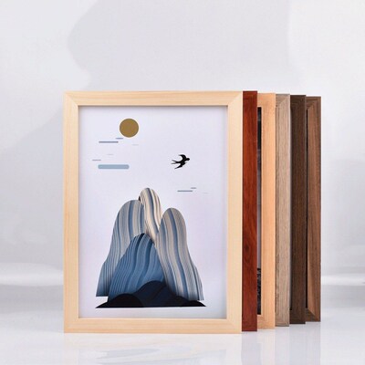 速发实木相框挂墙16寸20报图24海拼8K4开画架Aa40素描装裱框框可