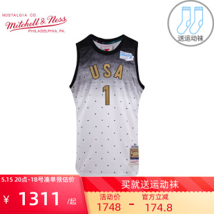 Ness复古篮球服AU球员版 Mitchell 16赛季 NBA新秀挑战赛布克球衣男