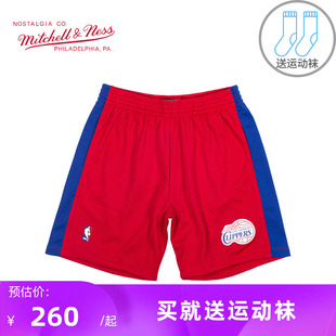 NBA快船队MN男士 短裤 运动裤 Ness复古篮球裤 SW球迷版 Mitchell 00季