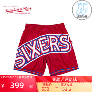 Mitchell Ness复古篮球裤男运动裤子76人队篮球短裤NBA运动短裤BF