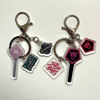 KPop Demon Hunters应援灯周边钥匙扣 Huntrix挂件SAJA BOYS饰品