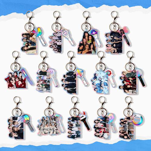 粉墨彩虹镭射亚克力钥匙扣