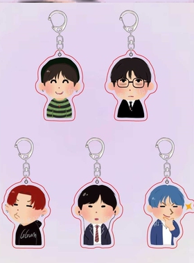 TXT 崔然竣崔秀彬日本小人系列双面亚克力钥匙扣装饰背包挂件礼物
