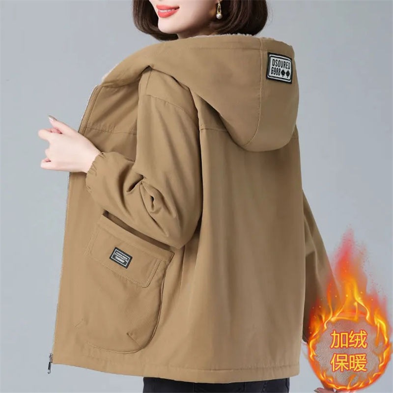 连帽派克服外套女冬季棉服