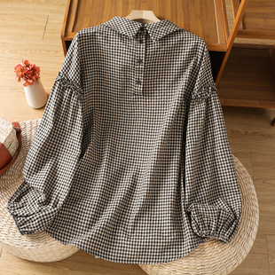 广东普宁长袖格子衬衫女2026春装新款爆款轻奢高级感洋气宽松上衣