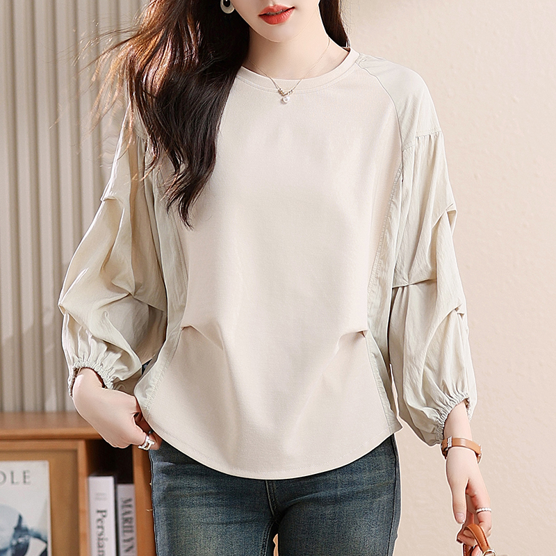 大码女装胖mm2025早秋新款落肩