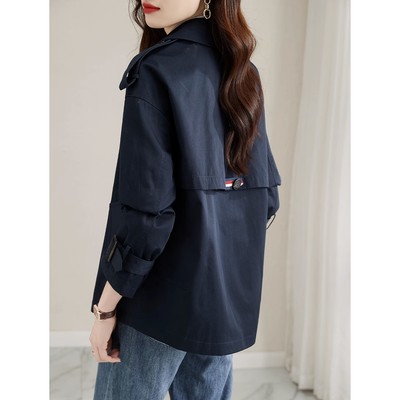 大码短款风衣外套春秋季