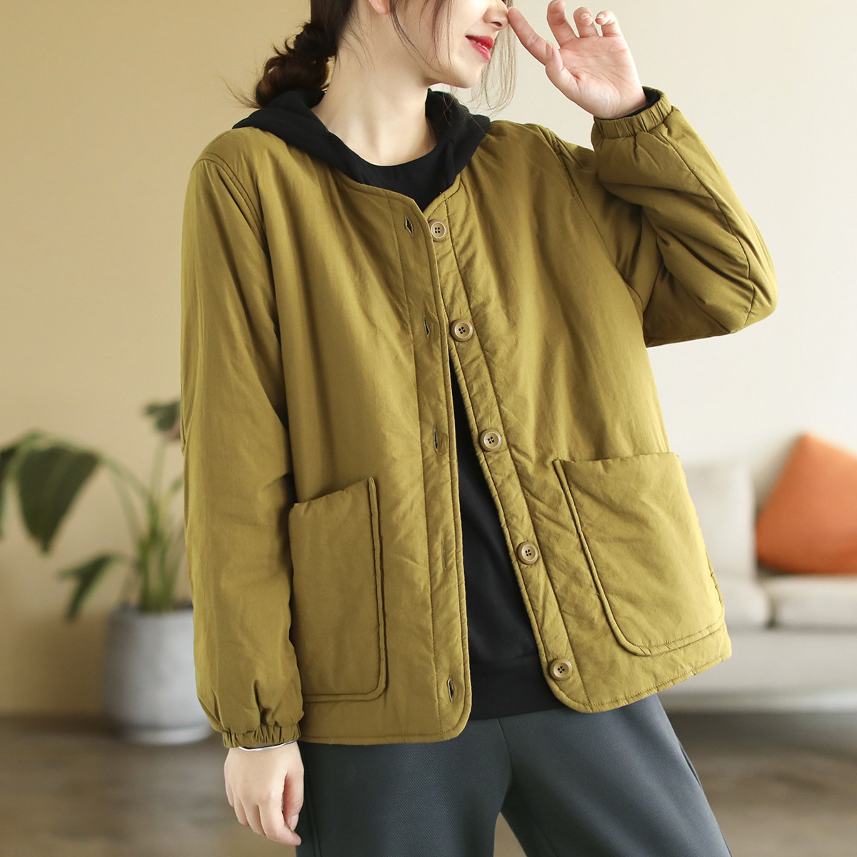 大码轻薄夹棉棉服棉衣女秋冬季2025新款洋气妈妈二棉外套晋江平湖,女装/女士精品,短外套,淘宝优惠券,粉丝福利购,淘宝优惠卷