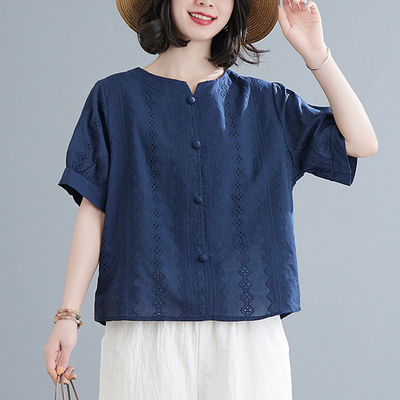 棉麻t恤女夏装2025新妈妈中国风