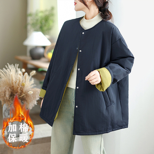 中长款超好看夹棉棉衣棉服外套女款冬季二棉棉袄妈妈冬装2026新款