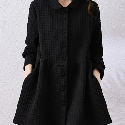 中长款早秋风衣外套女秋冬黑色