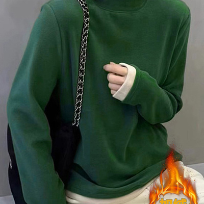 德绒打底衫女2025新款秋冬假两件