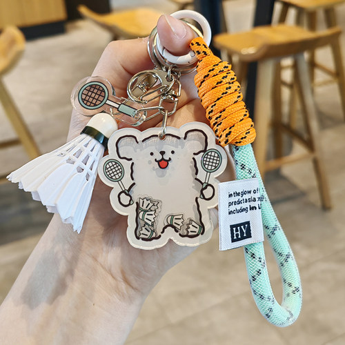 羽毛球男女学生情侣礼物挂件