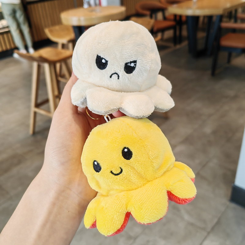 可爱翻转变脸小章鱼书包挂件