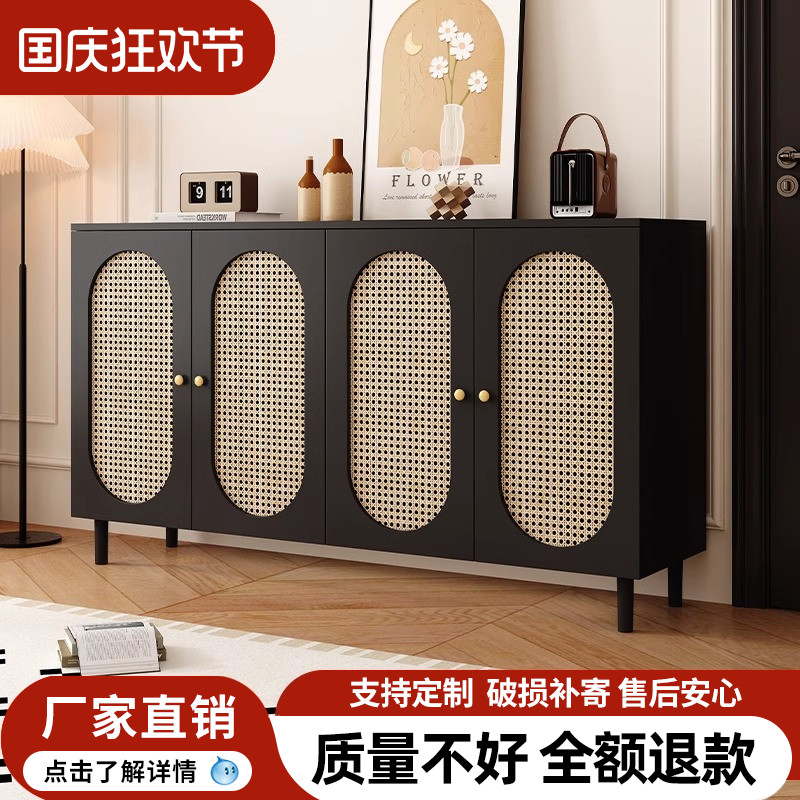 藤编实木鞋柜家用门口2025新款