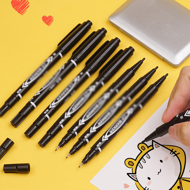 100支勾线记号笔黑色粗细