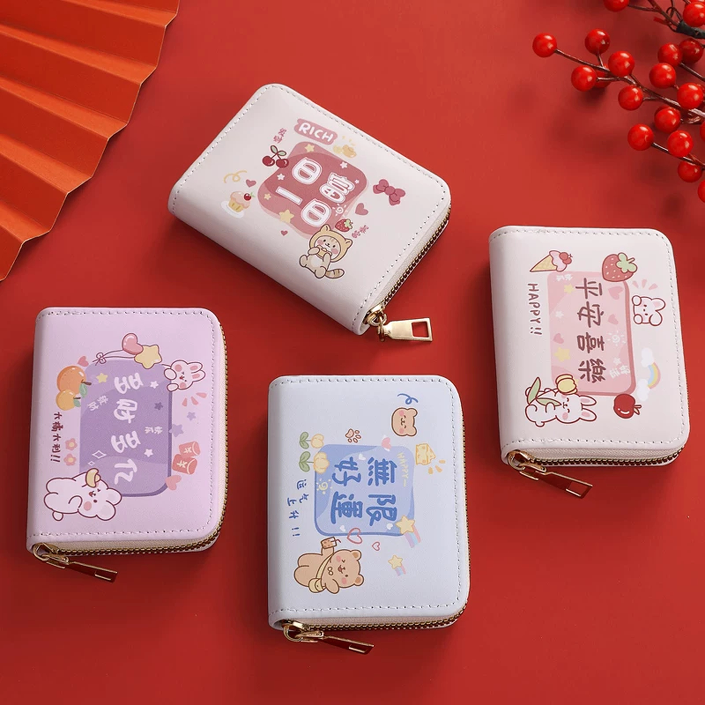 驾驶证卡包钱包三合一可爱卡通猫咪卡包多卡位防消磁卡包防盗刷