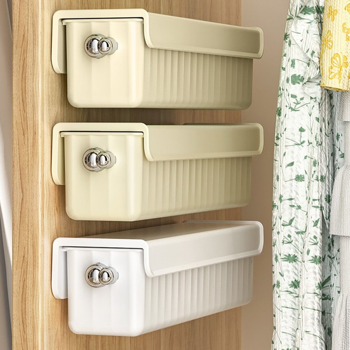 内衣内裤收纳盒抽屉式三合一壁挂家用衣柜内贴身衣物分格整理盒