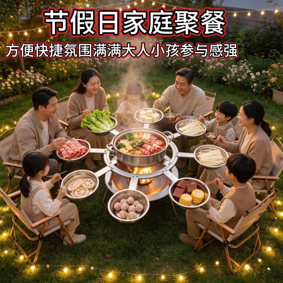 便携折叠旋转柴火架围炉煮茶