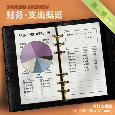 财务 | 支出概览Finance可打印手账内页可视化图表财务计划理财