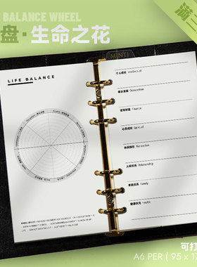 复盘 | 生命之花LifeBalance可打印手账平衡打分健康成长规划发展