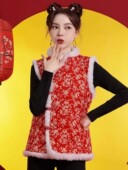 新款 衣服碎花农村村姑妈妈装 国风大码 东北大花棉袄女马甲冬季 包邮